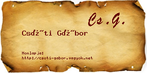 Csóti Gábor névjegykártya