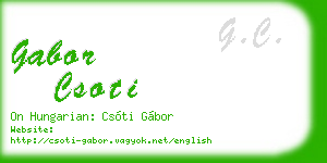 gabor csoti business card
